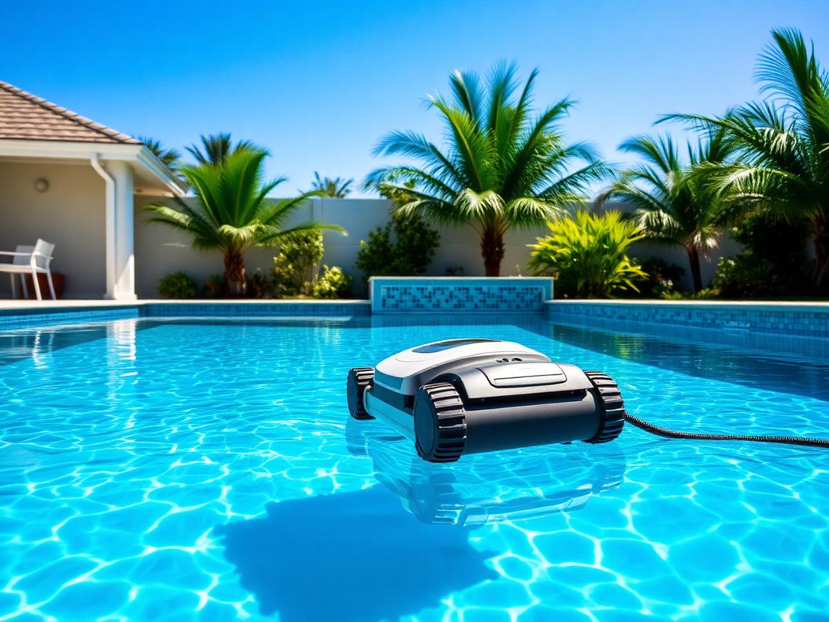 Clean pool with robotic cleaner